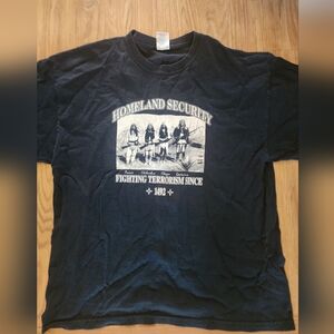 Gildan Black Tee with Homeland Security Graphic